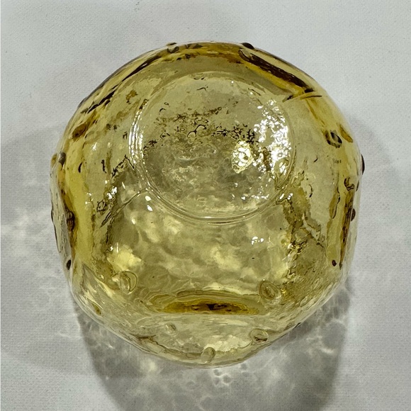 Set Of 4 - Blenko Style, MCM Amber Glass Roly Poly Low Ball Rocks Glasses, EUC - Picture 3 of 4